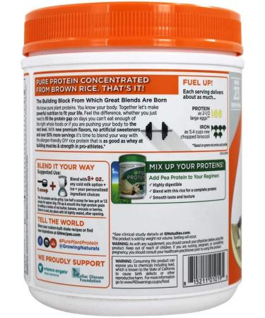 Organic Vanilla Plant-Based Rice Protein Powder - Growing Naturals - Buy Online on GoSupps.com