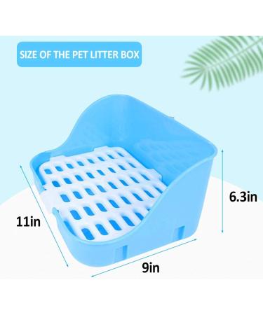 Blue Rabbit Litter Box Potty Training Corner Pan for Guinea Pigs, Ferrets, Rats - Adult Pet Cage with Grate - Buy Online on GoSupps.com