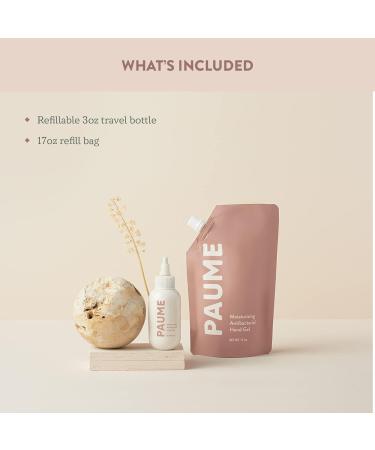 PAUME Antibacterial Gel 3oz & Refillable Travel Bag 17oz | Vegan Silicon & Paraben Free No Artificial Fragrances - Shop Internationally - Buy Online on GoSupps.com