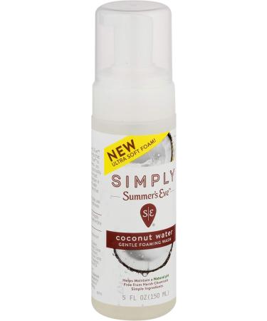 Summer's Eve Simply Gentle Foaming Wash - pH Balanced Gynecologist Tested Coconut Water - 5 oz - Gentle Cleanser Free from Harsh Chemicals - Buy Online on GoSupps.com