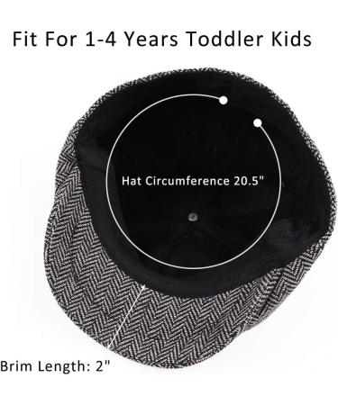 Pesaat Toddler Boys Newsboy Cap | Vintage Tweed Driver Hat for Kids 2-5 Y and 4-7 Y | Black - Buy Online on GoSupps.com