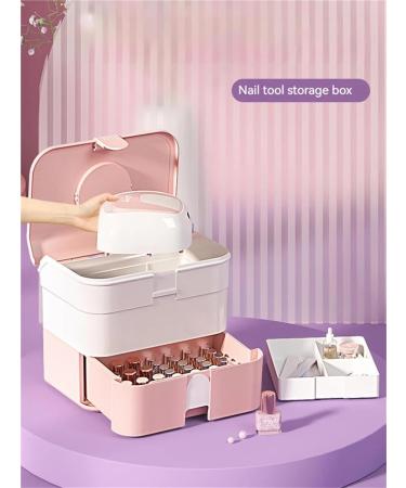 Sac Pour Vernis Semi Permanent Organisateur de manucure multifonctionnel bo te de rangement de vernis ongles Gel conteneur de fournitures d'art des ongles outils professionnels for ongles Pour Fl Pink - Buy Online on GoSupps.com