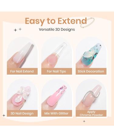  SUPWEE 3D Nail Art Gel Clear Pearl Pink Non Adhesive Nail Art with Chrome Powder and Silicone Brush Sculpting Nail Art for Patterns Embossing Hard Mnicure 14g - Buy Online on GoSupps.com