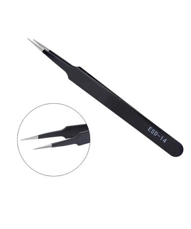 2Pcs Stainless Steel Tweezers Set for Eyelash and Nail Art - Straight and Curved Home Makeup Tool - Buy Online on GoSupps.com