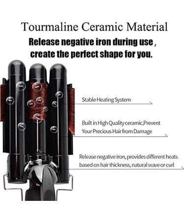 3 Barrel Curling Iron 25mm Hair Curler Hair Waver Wand Adjustable Temperature with 2 Temperature Control for Long or Short Hair Styling Curling Iron Large Wave Ceramic Wide Hair Crimpers Black - Buy Online on GoSupps.com