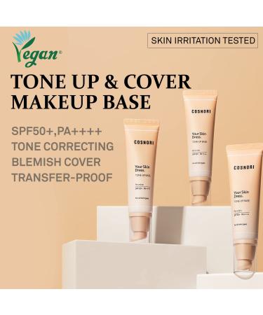COSNORI Tone Up Base with Niacinamide - SPF 50+ PA+++ for Sun Protection, Porcelain Color - 1.69 fl.oz - Buy Online on GoSupps.com