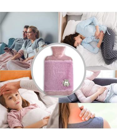 1.8L Large Rubber Hot Water Bottle with Cover - Purple, for Menstrual Cramps & Pain Relief - Buy Online on GoSupps.com