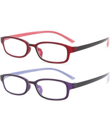 Women s Magnifying Glasses 2-Pack | Blue Light Blocking Reading Glasses | Flexible TR90 | 1.5x Red & Purple Readers - Buy Online on GoSupps.com