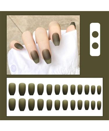 2 Set of 1 Set Press on Nails Medium Extension Long Matte Fingernails Fashion Decals Full Cover Ballerina Salon DIY Manicure Kit - Buy Online on GoSupps.com