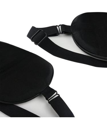 FMS Natural Silk Sleep Mask - 2 Pack Black | Adjustable Strap for Travel & Meditation | Blocks Light Completely for Daytime Napping - Buy Online on GoSupps.com