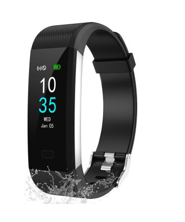LEBEXY Fitness Bracelet Waterproof | Smartwatch Fitness Tracker Watch with Pedometer S1 Version (Black)