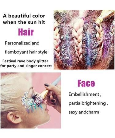 White Body Glitter Gel with Holographic Chunky Glitters - 50g for Festivals, Raves, Concerts | Mermaid-Inspired Glitter for Eyes, Lips, Hair, Nails - Buy Online on GoSupps.com