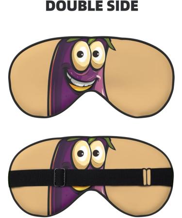 Cartoon Eggplant Soft Sleeping Mask Women Breathable Eye Band Perfect for Travel and Relaxation - Buy Online on GoSupps.com