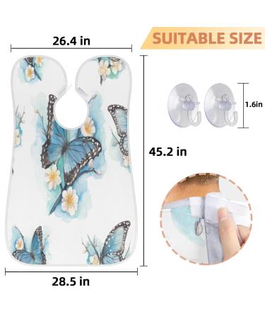 Butterfly Flower Pattern Beard Bib Apron - Non-Stick Waterproof Hair Catcher for Men | Perfect Grooming Gift with Suction Cups - Buy Online on GoSupps.com