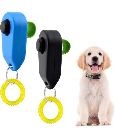 Dog Training Clickers Finger Loop 2 PCS Reinforces Positive Behaviour Train Clicker Aid Tool Professional Effective Trainer Tools Comfortable Grip Suitable for Dogs Puppies Cats Pets Black and Blue - Buy Online on GoSupps.com