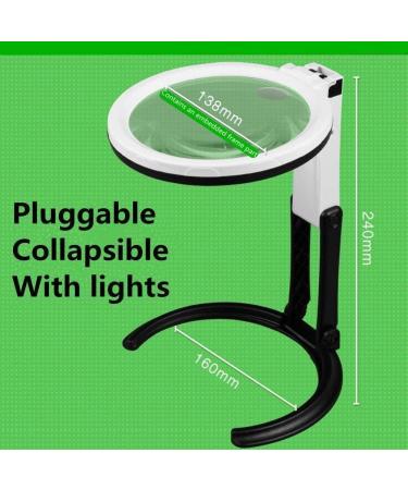 Desktop Glass Chargeable Folding Identification Tool 6X 10X HD Lens with LED Light Maintenance Reading Magnifier Good Times - Buy Online on GoSupps.com