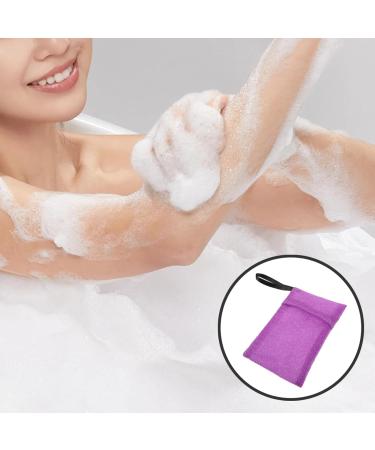 Premium Purple Bath Bag & Soap Pouch - Exfoliating Mesh Storage for Shampoo & Soap Bars - Durable Nylon Scrubber for Bathroom - Buy Online on GoSupps.com