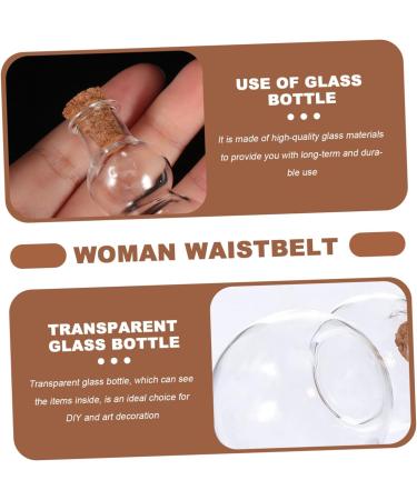 Zerodeko Glass Jar 3pcs Wishing Bottle Glass Wooden Accessories Bed Room Decor Transparent 3.8X2.cm - Buy Online on GoSupps.com