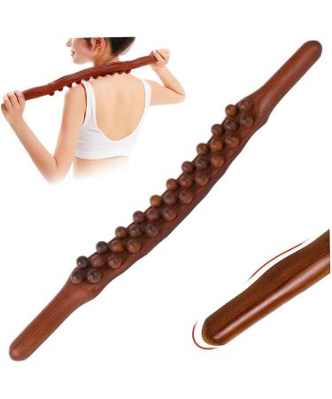 Massage roller stick wood therapy massage -tools 31 pearl massage roller stick 23 '' Guasha wooden massage scooter lymphatic drainage massage for body shape muscle pain relief