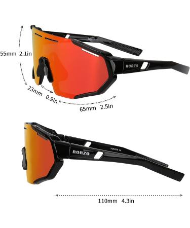 Rorzo Youth Baseball Shield Sunglasses | Lightweight Sports Sun Glasses for Cycling, Softball, Rowing, Golf & Running - Photochromic Red - Buy Online on GoSupps.com