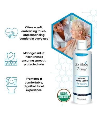 La Petite French Premium Liniment Wiping Lotion for Seniors - USDA Organic Incontinence Moisturizer & Skin Cleanser (8 oz) - Eco-Friendly Alternative to Wet Wipes - Buy Online on GoSupps.com