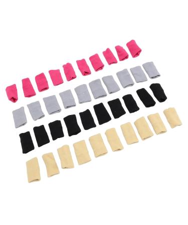 Finger Joint Protector Sleeves - 40 Lightweight Sweat Absorbent Grip Enhancers for Volleyball | Black Gray Pink Beige - Buy Online on GoSupps.com