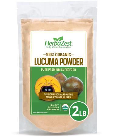 Lucuma Powder Organic - Delicious and Fiber packed - Vegan & USDA Certified - 2 LB (32oz / 907g) - Tasty addition to Smoothies Baked Goods Cereal Ice Cream & More!