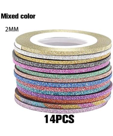 Dajidafu 14piece Easy To Nail Art Striping Tape Set Fashionable And Unique For Stunning Nails Paper Wide Application Multicolored Random Color 2MM - Buy Online on GoSupps.com