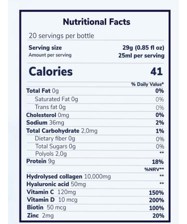 Reverse Life Marine Collagen Liquid Supplement Drink 10,000mg - Vitamin C, Hyaluronic Acid, Biotin - Hair, Skin, Joints, Nails - 500ml - Buy Online on GoSupps.com