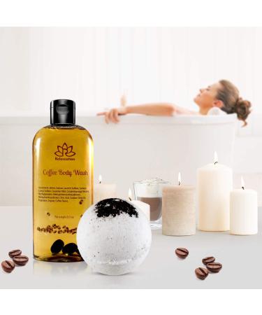 Bath and Spa Gift Set - Coffee Love: Relaxation with Coffee Brown Sugar Scrub, Bath Bomb, Candle, Body Wash, Shea Butter Soap, Lip Balm - Handmade in USA - Buy Online on GoSupps.com