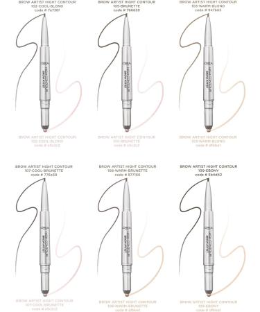 L'Oreal Paris High Contour Brow Pencil & Highlighter Duo - Brunette, Pack of 1 - Buy Online on GoSupps.com