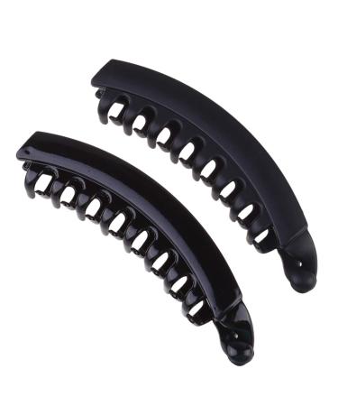 Minkissy 10pcs banana hairpong ponytail hair clip slipproofed plastic black hair gripper hair jewelry women women headdress at home hotel party masquerade