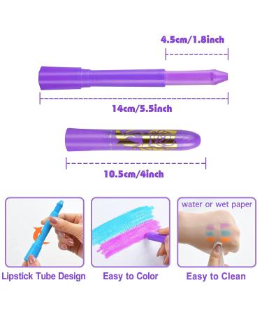 Glow in The Dark Body Face Paint Crayons - 12pcs Neon UV Fluorescent Makeup Kit for Halloween, Masquerade, Blacklight Parties - Kids & Adults - Buy Online on GoSupps.com