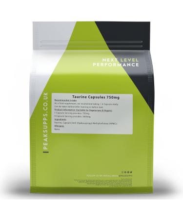 Taurine Capsules 750mg - 360 Pack | Pure No Fillers | 3rd Party Tested | Vegan 360 Count (Pack of 1) - Buy Online on GoSupps.com