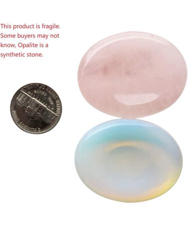 Lovionus89 Rose Quartz & Opalit Thumb Stones - Oval Stress Relief & Reiki Healing - 2 Pack Pocket Palm Crystals - Buy Online on GoSupps.com