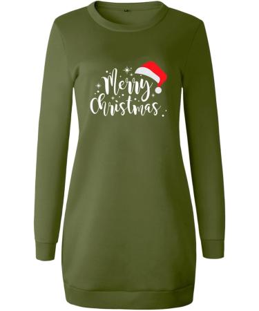 Shop Hanxiulin Women's Christmas Rock Print Oversized Hooded Sweater Dress - Perfect for Autumn Winter & Holiday Cheer - Buy Online on GoSupps.com