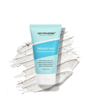 Neutriherbs Salicylic Acid Clay Mask Hyaluronic Acid Clay Mud Mask Purify Skin Remove Dead Skin And Unclogged Pores Face Mask For Oily & Acne Prone Skin - 3.5 Oz