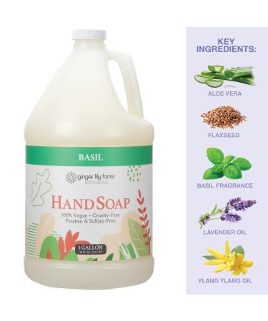 Buy Ginger Lily Farms Botanicals All-Purpose Liquid Hand Soap Refill - Vegan Cruelty-Free Basil Scent 1 Gallon (128 fl oz) - International Shipping Available - Buy Online on GoSupps.com