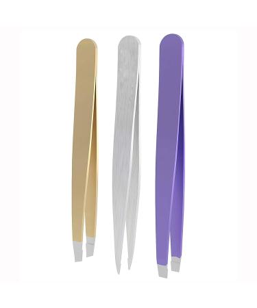 Amaok Premium 3 Tip Tweezers Set with Case - Stainless Steel Slant, Straight & Pointed Tip Tweezer - Buy Online on GoSupps.com