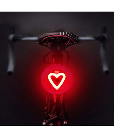 AaiLucky Bike Tail Light, Rechargeable LED Bicycle Rear Light for Night Riding, Vintage Taillight, Bright Heart-Shape Cycling Safety Warning Light, 5 Modes, Waterproof, for Adults and Kids