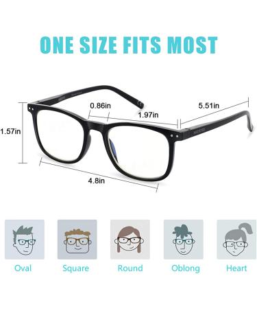 Blue Light Blocking Glasses for Men and Women - Anti Glare Computer Glasses - 400 UV Protection - Square Tortoise and Black Frames - Buy Online on GoSupps.com