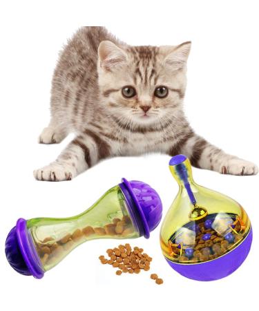 Yangyme 2 pieces snack toy for cats food dispenser interactive toy training for cats treat ball treat ball.