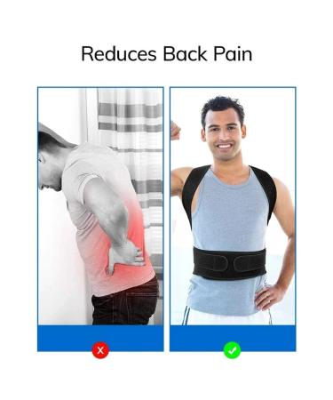 Breathable Back Brace Posture Corrector for Women & Men | Adjustable Scoliosis & Hunchback Trainer | Small Black - Buy Online on GoSupps.com