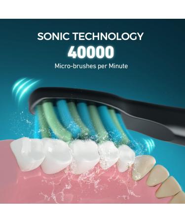 6 Pack Electric Toothbrush Replacement Heads for EasyClean Gum Health - Black - Buy Online on GoSupps.com