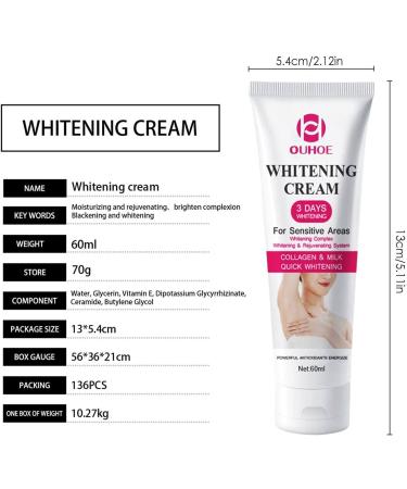 Underarm Whitening Cream - 70ml Nourishing Brightening Cream with Vitamin E and Ceramide | Women's Underarm Cream Moisturizes Underarms Elbows Breasts Aibyks - Buy Online on GoSupps.com