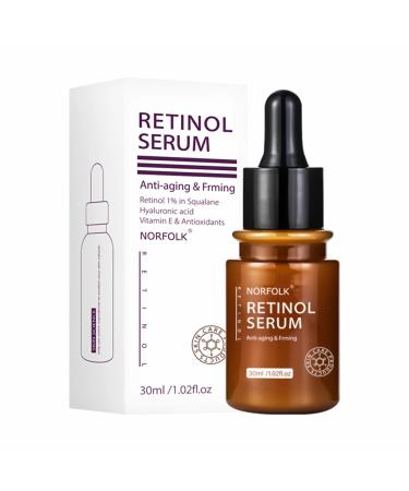 mercham Anti Aging Retinol Serum with Hyaluronic Acid Anti Wrinkle and Acne Treatment Serum Firming and Brightening Face Serum for Women & Men Skincare Face Oil Suitable for All Skin Types-30ML Retinol Facial Serum