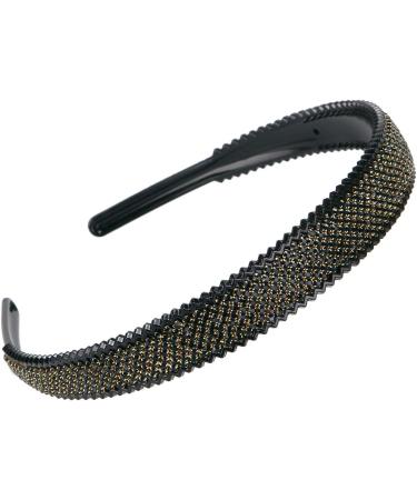 LONEEDY Women's 2cm Wide Non-Slip Headband with Teeth & Crystal Rhinestones - Durable Hair Accessory - Buy Online on GoSupps.com