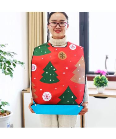 KESYOO Adult Christmas Bib Lovely Tree Pattern Bib Waterproof Bib Old Man Eating Bib for Christmas Holiday Party Supplies - Buy Online on GoSupps.com