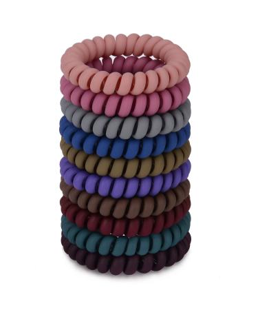 Jesslab Spiral Hair tie 10 pieces of traceless telephone cable hair tie plastic coil hair tube ponytail holder no-damage hair accessories for girls women women color sorted (#6) - Buy Online on GoSupps.com