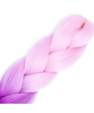 LDMY Ombre Pink to Purple Jumbo Braiding Hair Extensions - 24 Inch 6pcs Pack Synthetic Jumbo Braids for Women - Buy Online on GoSupps.com